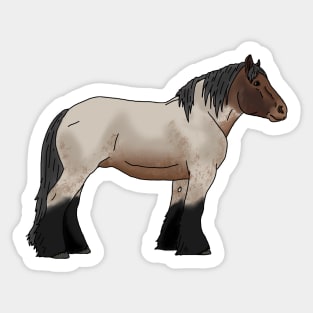 Ardennes draft horse red roan Sticker